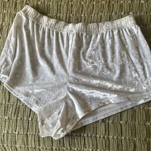 Victoria's Secret White Velvet Shorts 🪽🤍